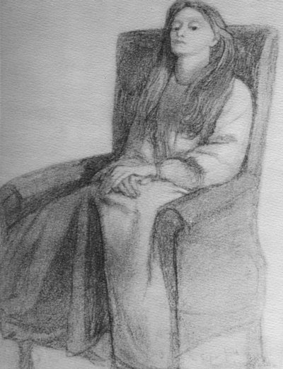 Elizabeth Siddal, c.1853 door Dante Gabriel Charles Rossetti